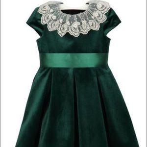 Luli & Me green velvet dress, size 5 💚